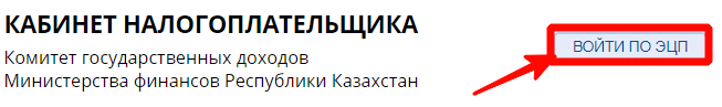 Вход в кабинет налогоплательщика РК на cabinet salyk kz
